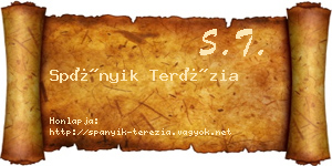Spányik Terézia névjegykártya
